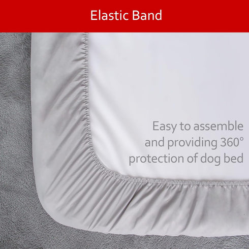 Dog Bed Covers Replacement Washable Pet Hair Easy to Remove, Waterproof Dog Bed Covers Noiseless Quilted, Pet Bed Cover Lovely Grey Star Print, Pu...