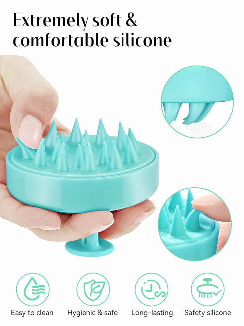 HEETA Scalp Massager Hair Growth, Soft Silicone Scalp Scrubber Shampoo Brush for Exfoliation, Dandruff Removal Head Massage Stress Relax, Wet & Dr...