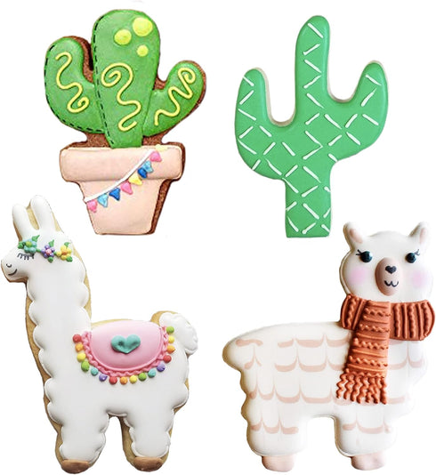 Ann Clark Cookie Cutters Llama and Cactus Cookie Cutters 4-Pc Set Made in USA...