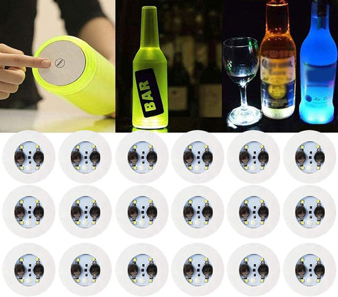 LOGUIDE LED Light Up Coasters,LED Bottle Lights, Bottle Glorifier,LED Sticker Coaster Discs for Drinks,Flash Cup Coaster Flashing Shots Light (Coo...