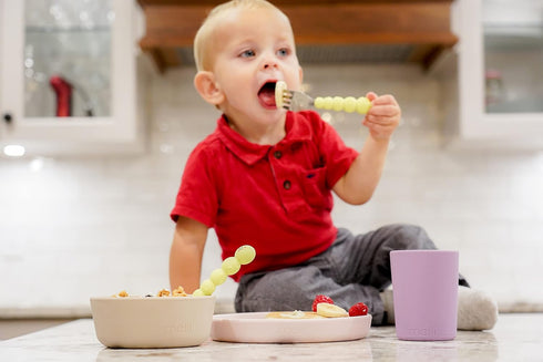 melii Caterpillar Spoon and Fork Utensil Set for Toddlers - BPA-Free Silicone and Stainless Steel Kids Utensils - Ergonomic, Easy-Grip Design for ...