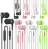 Heavy bass Earphone Color Call with Mic Stereo Earbud Headphones Mixed Colors (Black + White + Pink + Green 8 Pairs)...