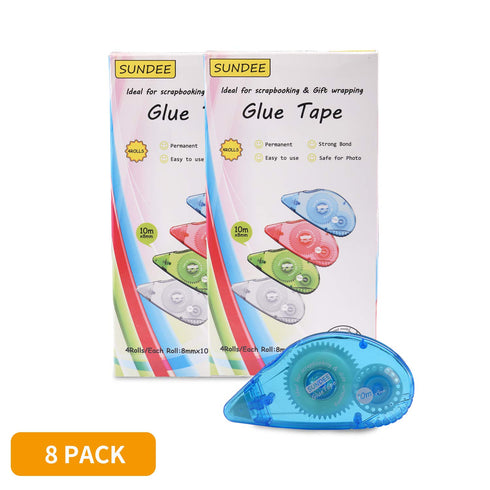 Glue Runner Permanent, Double Sided Adhesive Scrapbook Runner Tape Roller, 0.3-inch by 360-Inch, Permanent Adhesive Dots Roller Applicator, 8 Pack...