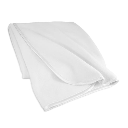 TL Care Fleece Blanket with Silk-Like Satin Trim, Soft, Warm & Cozy, White, 30" x 30" for Boys and Girls, Perfect for Baby Carrier, Stroller, Trav...