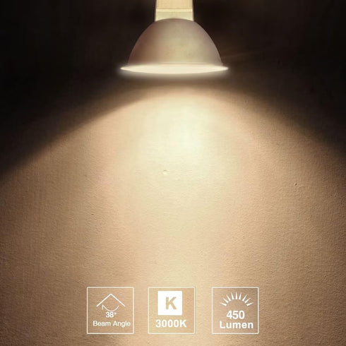 12 Pack MR16 GU5.3 LED Bulb 50W Halogen Equivalent, 5W 3000K Soft White, 450 Lumens, 38 Degree Spot Lighting for Indoor/Outdoor Flood Track Recess...