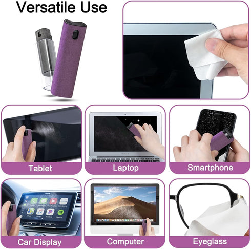 2Pcs Laptop Screen Monitor Cleaner Spray, walrfid Portable Phone Touchscreen and Car Screen Cleaning Kit for Cell Phones, Tablet, PC, Computer, iP...