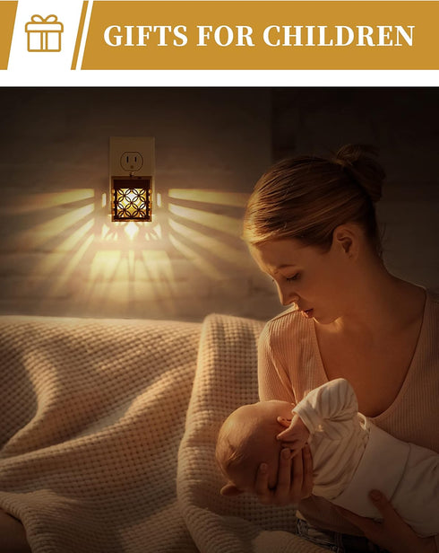 DORESshop Plug in Night Light, Night Lights Night Lights Plug Into Wall, Dusk to Dawn Sensor, Adjustable Brightness, Decorative Nightlight for Bat...