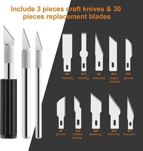 Headley Tools Precision Craft Hobby Knife Set (38pcs) with Wooden Chest, Razor Sharp Knives for Scrapbooking, Art Modeling, Sculpture, Wood&Leathe...