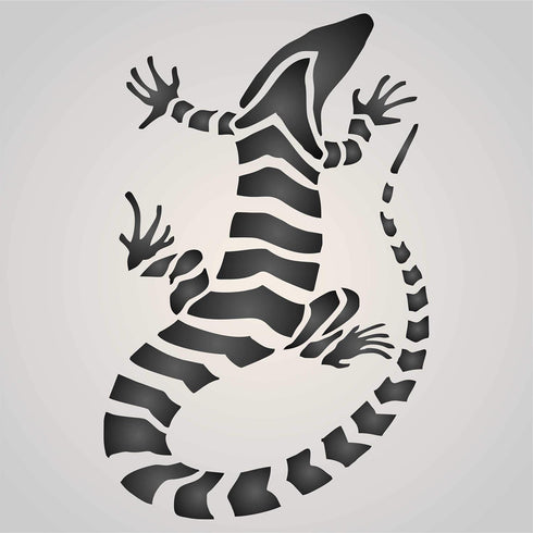 Striped Lizard, 6.5 x 10.5 inch (L) - Banded Gecko Reptile Stencils for Painting Template...