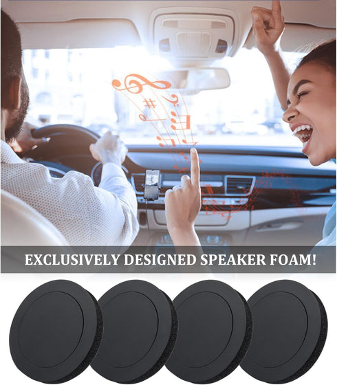 4PCS Speaker Foam Enhancer,6.5" Speaker Foam Rings for Enhancing Stereo Sound in Car Speakers,Universal Self-Adhesive Speaker Gasket Car Accessori...