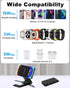 Foldable Magnetic Wireless Charger, Leather 3-in-1 Charging Station for Multiple Devices Apple, Fast Travel Mag-Safe Charger Stand for iPhone 15 1...