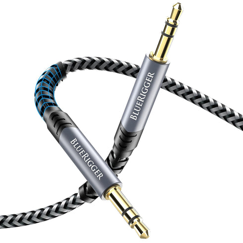 BlueRigger 3.5mm Stereo Audio Cable (15FT, 24K Gold Plated Jack, Auxiliary Cable, Male to Male, Hi-Fi Sound) – Aux Cord for Headphones, Home Car S...