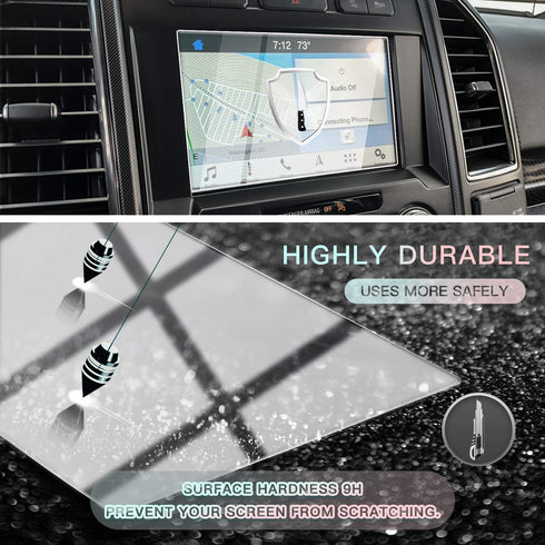 CDEFG Car Screen Protector Center Control Navigation Touch Screen Protector for 2014-2020 Ford F150 F250 F150 Raptor 8 Inch, Tempered Glass HD Scr...