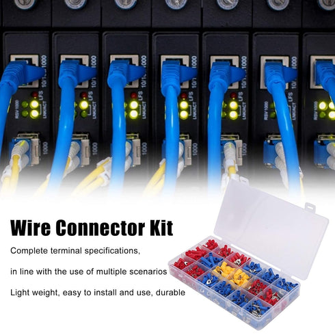 330 Pcs Wire Connectors Kit Wire Crimp Butt Insulated Electrical Terminals, Cold Pressing Terminal Set with Spade Terminals, Fork Terminals and St...