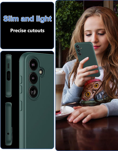 Case for Samsung Galaxy S23 FE (6.4-inch) Thin Phone Case with Camera Protection Soft Interior Slim Flexible TPU Back Cover for Galaxy S23 FE - Gr...