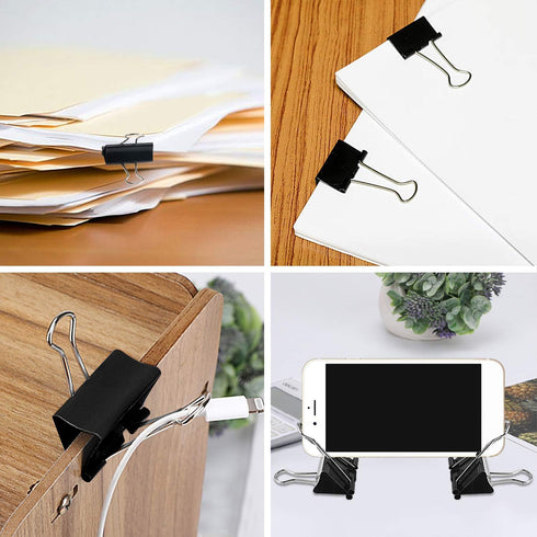 SANNIX 110 PCS Binder Clips Assorted Sizes, X Large, Large, Medium, Small, Mini and Micro, Binder Clips Paper Clamps for Office Home School...