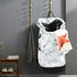 White Marble Laundry Bag Large Heavy Duty Laundry Backpack for College Students Laundry bag with Shoulder Straps Washable for Camp Traveling Water...