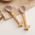 Mamimami Home Baby Feeding Spoon, Bamboo Wood and Silicone Baby Fork and Spoon - Soft Curved Silicone Tip Spoons - Suitable for Baby and Toddlers ...
