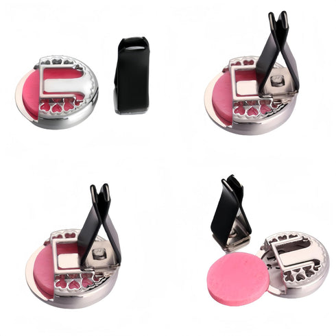 Car Aromatherapy Diffuser 30mm Essential Oil Car Air Freshener Diffuser with 20 Refill Pads, 2PCS 316L Stainless Steel Vent Clip...