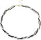 Black White Silver Gemstone Crystal Beaded Layered Choker Necklaces for Women, Dainty Y2k Handmade Triple Stone Beads Chain Twisted Necklace Beach...