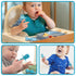 Silikong Silicone Utensils, Baby Fork and Spoon Set, Training Utensils, Baby Led Weaning Stage 1 for Ages 6 Months (Blue)...