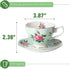 BTaT- Floral Tea Cups and Saucers, Set of 2, 8oz, Coffee Cups with Gold Trim, British Tea Cups...