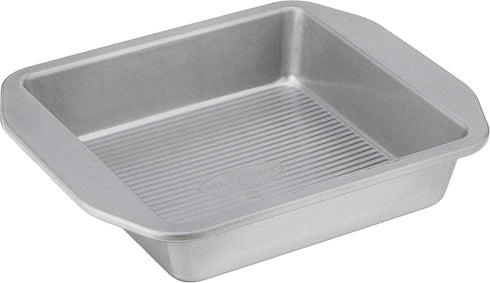 USA Pan 1120BW-3-ABC-1 American Bakeware Classics 8-Inch Square Cake and Brownie Pan, Aluminized Steel...