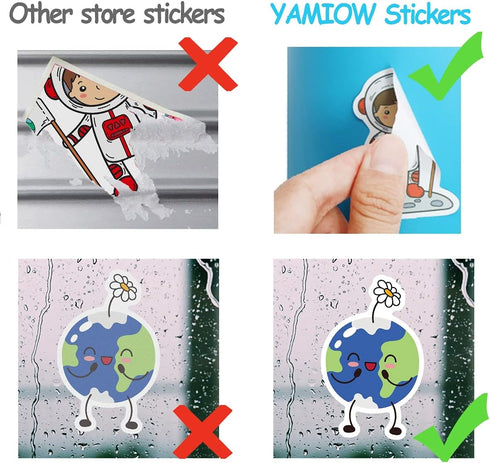 65pcs Space Vinyl Stickers Pack for Laptop Water Bottle, Solar System Stars Planets Waterproof Stickers for Kids Teachers Students, Astronaut Gala...