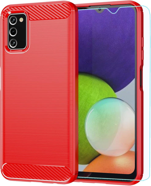for Samsung A03S case, Galaxy A03S case with HD Screen Protector, Fashion Shock-Absorption Flexible TPU Bumper Soft Rubber Protective Case Cove fo...