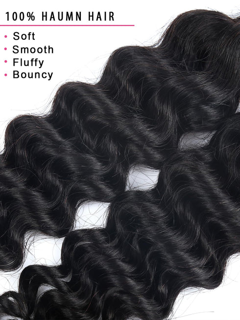 Human Braiding Hair 50g 1 Bundle 16 Inch Deep Wave Bulk Human Hair for Braiding No Weft Bundle 10A Brazilian Virgin Curly Human Hair Extensions fo...