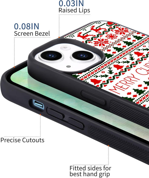 Christmas Phone Case for iPhone 13 Christmas Case Cover TPU Bumper Hard Back Shockproof Phone Case Girly Protective Phone Cover with Design...