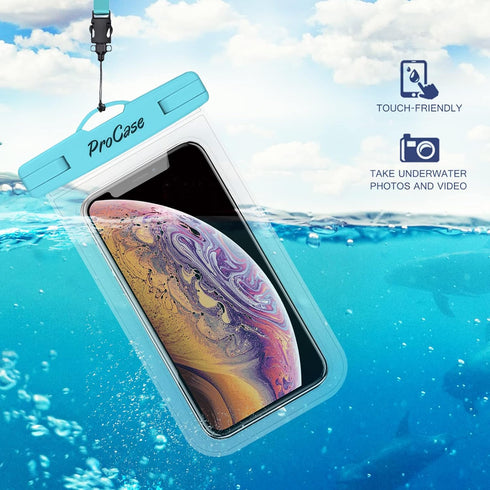 ProCase 2 Pack Waterproof Phone Pouch Case, 7" Universal Underwater Cellphone Dry Bag Holder for iPhone 15 14 13 Pro Max 12 11, Galaxy S24 S23 S22...