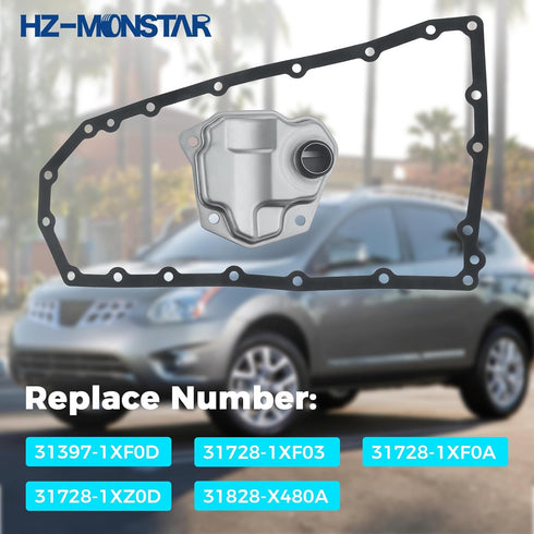 Automatic Transmission Filter Oil Pan with Gasket Kit Compatible with 2007-2017 Nissan Rogue Altima Juke Replace 31397-1XF0D 31728-1XF03 31728-1 X...