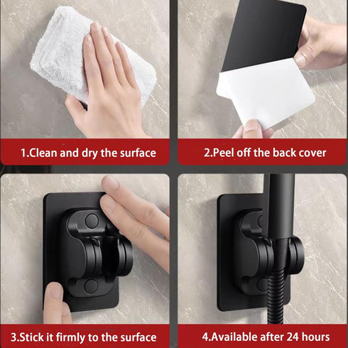 Shower Head Holder Wall Mount, Shower Holder Adjustable Shower Wand Holder, for Shower Kids Shower Bathroom Shower Self Adhesive Shower Head Holde...