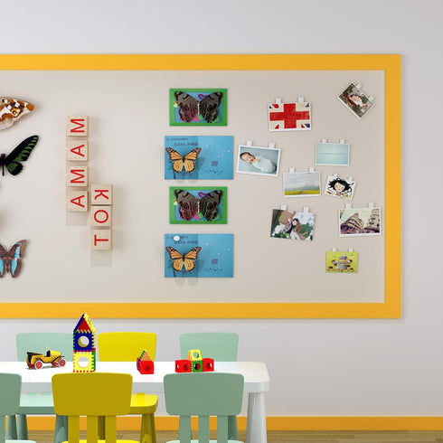 YENHOME Self Adhesive Yellow Bulletin Board Borders Classroom Borders for Bulletin Board 3"X590" Peel and Stick Bulletin Board Border Removable Wa...
