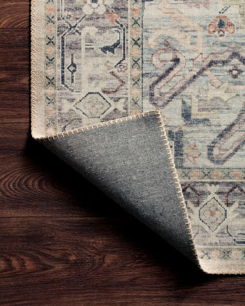 Loloi Hathaway Collection HTH-07 Multi/Ivory 2'-0" x 5'-0", .25" Thick Accent Rug, Soft, Durable, Printed, Modern, Low Pile, Non-Shedding, Easy Cl...