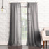 No. 918 Tayla Crushed Texture Semi-Sheer Rod Pocket Curtain Panel, 50" x 120", Gray...