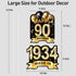 2Pcs 90th Birthday Yard Sign Decorations with Stakes, Large Size 16'' Black Gold Happy 90th Birthday Made in 1934 Waterproof Outdoor Lawn Signs De...