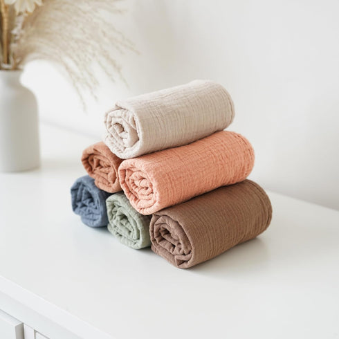 Konssy Muslin Baby Burp Cloths Sets for Unisex- 6 Pack Large 100% Cotton Burping Clothes for Newborn?Baby Girls and Boys...