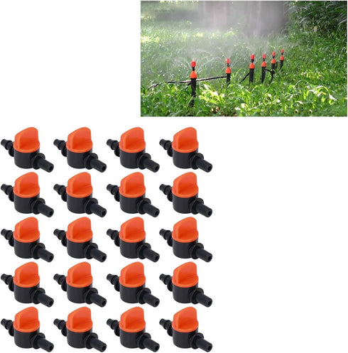 1/4 Inch Drip Tube Shut off Valve, Universal Tubing Irrigation Coupling Switch Plastic Hose Pipe Tube Drip Line Cut Off Barbed Adapter Through Con...