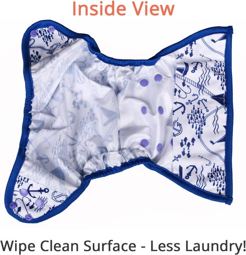 OsoCozy One Size Cloth Diaper Covers - Adjustable Snap Fit & Double Leg Gussets for Baby Boys & Girls from 8-35 Pounds. Use with Prefold, Flat or ...