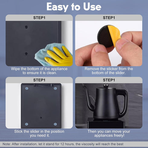 Yinpecly Kitchen Appliance Sliders, 36Pcs Self Adhesive Small Kitchen Appliance Sliders for Most Countertop Coffee Makers, Air Fryers, Pressure Co...