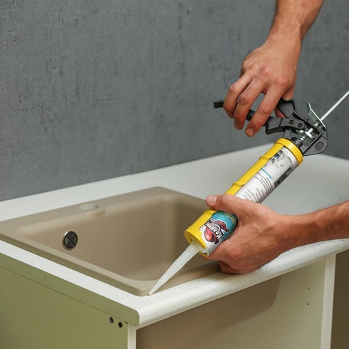 KRAKEN BOND Silicone Sealant Waterproof Clear - Hyper Bath & Kitchen Sealer, Anti Shrink Caulking, Sanitary 100% Silicone Sealant for Bathtub, Sho...