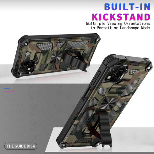 Ysnzaq Outdoor Camouflage Case for Xiaomi Redmi 10A / Redmi 9C, Military Grade Heavy Duty Shockproof Protection with Sturdy Built-in Bracket Phone...