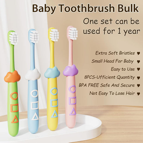 Kids Toothbrushes 8 Pack,Soft Bristle Toothbrushes for Kids 2-12 Years Old, Cute Multicolor Boys Girls Toothbrushes,Clean Kids Teeth Bristles Not ...