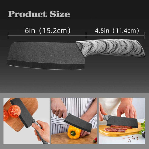 Ceramic Vegetable Knife 6in with Steath,Lettuce Knife Vegetable Cutting Knife Suitable for Fruits,Meat,Ceramic Chef Knife Nakiri Knife Black...