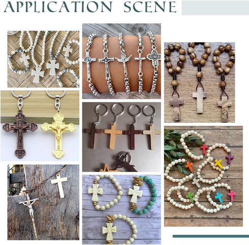 arricraft 170 Pcs Cross Jewelry Making Kits, Mixed Color Wood Cross Pendants Including Synthetic Turquoise Beads Wood Beads Pendants Alloy Pendant...