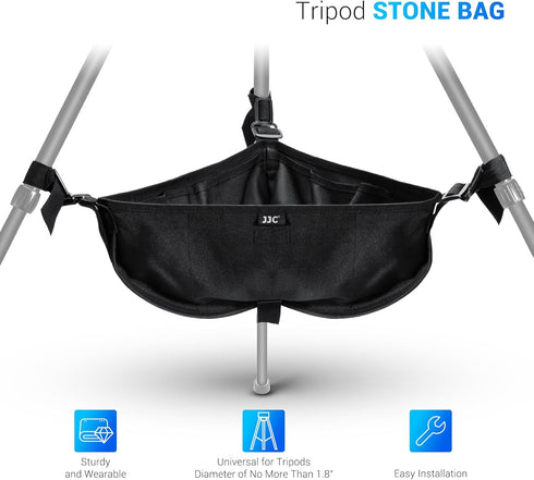 JJC Tripod Weight Stone Bag, Heavy Duty Sandbag for Lightweight Tripod Easel Light Stand Astrophotography, Tripod Rock Bag Camera Equipment Storag...