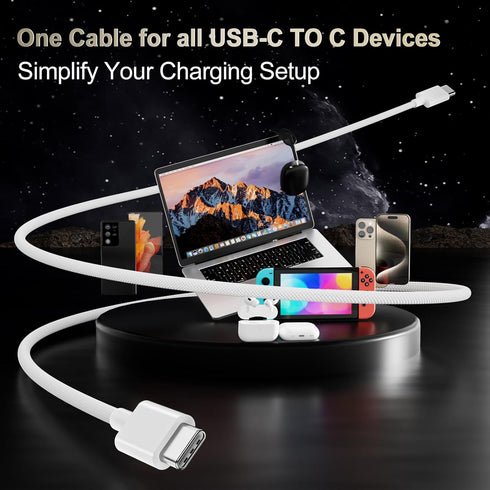 Quntis USB C Cable, USBC to USBC Fast Charging Cable Nylon Braided (3ft 60W, 1-Pack) for iPhone 15/Pro/Plus/Pro Max, iPad Mini 6/Pro 2021/Air 4, M...