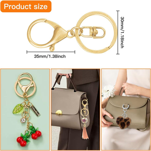 20pcs Lobster Claw Clasps Keychain for Jewelry Making,Metal Lobster Clasp Lobster Claw Clasps Hook with Flat Split Keychain Ring with Swivel Trigg...